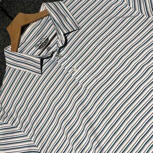 Straight Down Men's 2XL Striped Polo Golf Shirt Multicolor Short Sleeve
